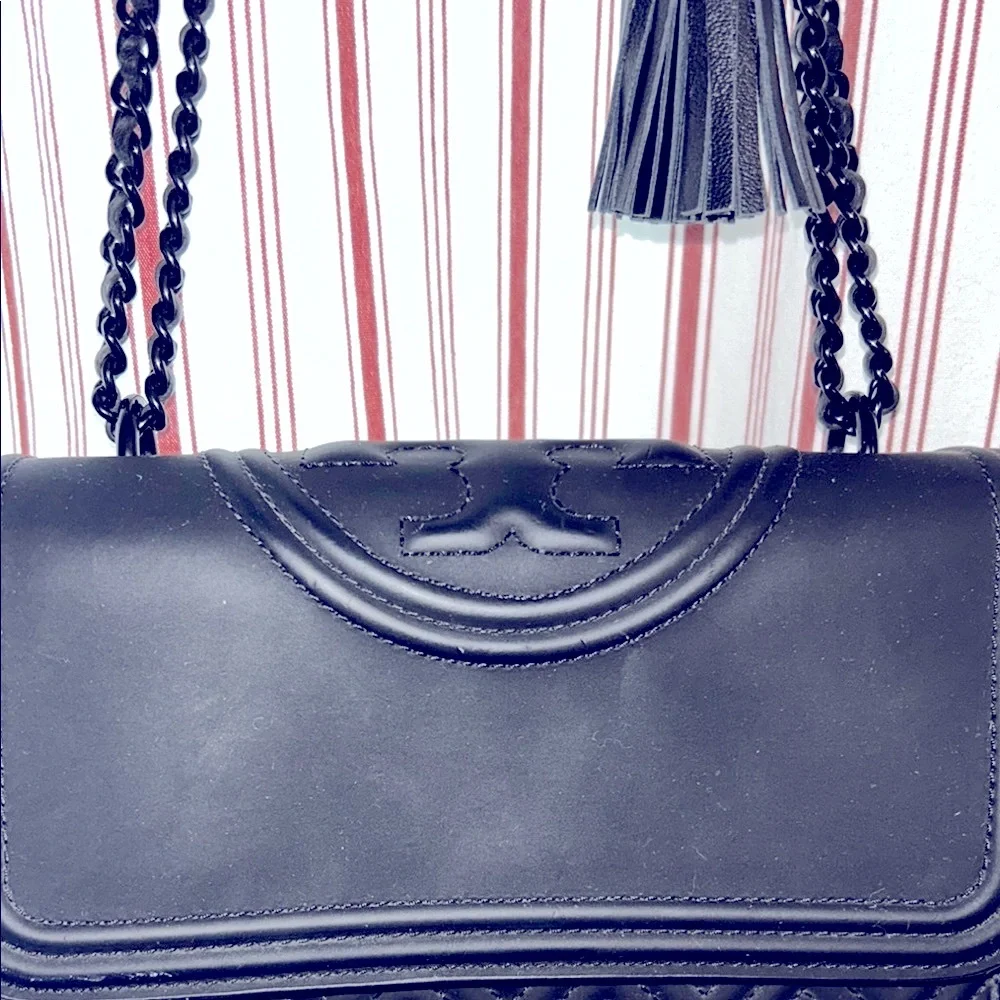Elegant Tory Burch Fleming  Black Handbag - Picture 5 of 7